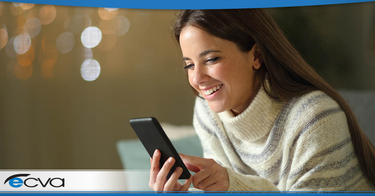 Woman looking at a tablet